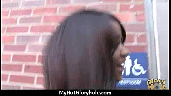 Preview 1 of Shemale Asiaticas - Ebony Slut Fucks A White Gloryhole Cock In Her First Interracial Scene 2