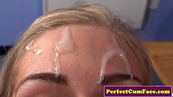 Preview 4 of Student And Old Teatcher Sofa - Blonde pov blowjob