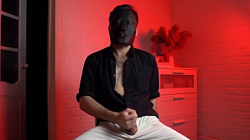 Preview 2 of Xxx Sai Pallaila Videos Downlond - Masked handsome man Noel Dero watches kinky porn and jerks off. Loud moans and orgasm of a young guy