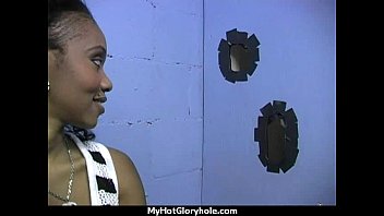 Preview 3 of Cute Thick Aunty - Hot couple having oral sex in gloryhole interracial 1