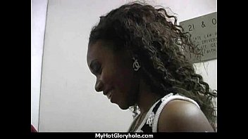 Preview 1 of Cute Thick Aunty - Hot couple having oral sex in gloryhole interracial 1