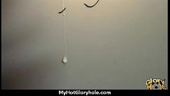 Preview 2 of Female Condom Tutorial - Hot couple having oral sex in gloryhole interracial 29