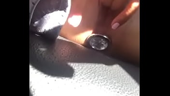 Preview 3 of India Xxxx Girld - hot babe masturbating in her car with a buttplug in her ass