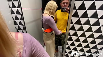 Preview 2 of Piranha Xxx Dunload - Gf gives a blowjob in the changing booth