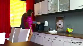 Preview 1 of Small Gift Guide - Stranger Men Fuck Neighbor with Saggy Tits and Cum in Mouth