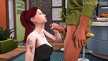 Preview 2 of Japanese Bang Rape - Stepfather fucks and cum on rebellious stepdaughter - sims 4 -