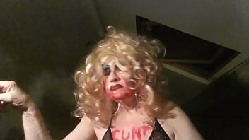 Preview 4 of Lina Nin - Sissy fuckpig fag cumdump,  cock craving Sarah Millward,  fucks herself with 8 inch dildo,  smokes and uses mouth and nose for ashtray degradation