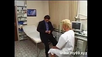 Preview 1 of Mature Mother Sexs - Blonde german mature nurse sucks patient after treatment Busty Milf