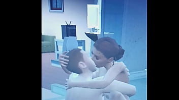 Preview 3 of Romantic Black And White - Sims 4 girl rides her man