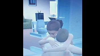 Preview 4 of Romantic Black And White - Sims 4 girl rides her man