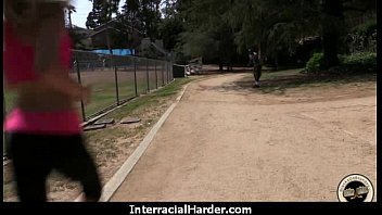 Preview 1 of Cockring Beach - Hot Cougar cums hard on young black cock 29