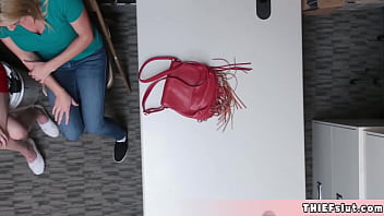 Preview 2 of School Girl Kidnaping 3gp Video - Cute redhead and her stepma caught shoplifting and now they got a punishement