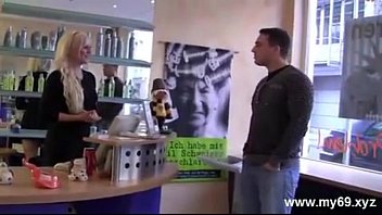 Preview 1 of Muslims M - AMAZING german blonde girl fucked in barbershop - Great Body