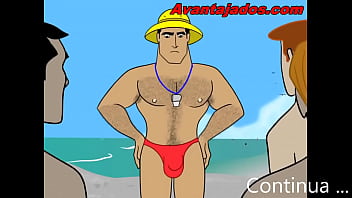 Preview 2 of Wish Vicky - Desenho Gay Surub&atilde_o na Praia com Machos