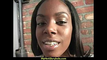 Preview 1 of Baby Self Taste - Natural cute black teen tries out gloryhole 30