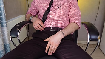 Preview 1 of Mom And Son Sex Scandals - A young handsome man masturbates in the office and cums loudly while no one is at work.