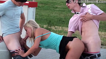 Preview 4 of Brandy Love Fuck Very Speedly - Best PUBLIC cute blonde teen gangbang