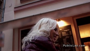 Preview 1 of Katighora Sex Scandal - Euro blonde amateur flashing big titties in public