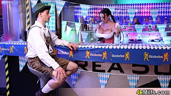 Preview 2 of Desi Aaji Sex Video - He just wanted a beer but looks like the nympho busty waitress is in need of a serious pounding