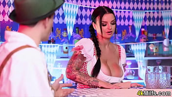 Preview 1 of Desi Aaji Sex Video - He just wanted a beer but looks like the nympho busty waitress is in need of a serious pounding