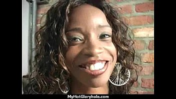 Preview 1 of Littele Lupe Anal - Ebony Slut Fucks A White Gloryhole Cock In Her First Interracial Scene 14