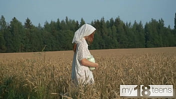 Preview 1 of Xxxhd 4k - MY18TEENS - Cute girl went into the field for a walk and masturbate her pussy
