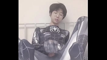 Preview 2 of Sex Veideo Com - Sexy gay teen masturbates like Spider-Man