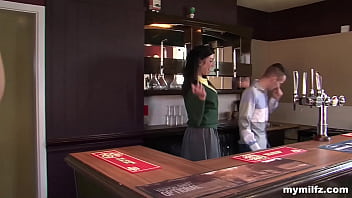 Preview 2 of Hd Porn Russia Famile Video - Bartender Gets a Taste of Customer&rsquo_s Cock! Gina Jameson for MyMILFZ