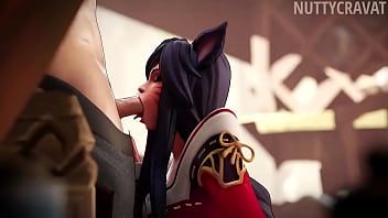 Preview 2 of Big Mabele - ahri suck and swallow