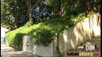 Preview 3 of Free Porn Okraina - Hot ebony bukkake gangbang 1