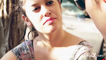 Preview 2 of Prom X - Sexy brunette fucking in public TV program MHYV - Ana Marco