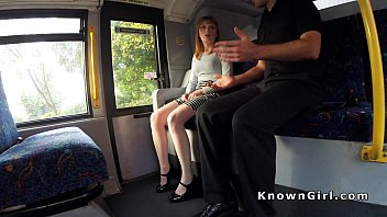 Preview 1 of With Audios - Hairy pussy redhead teen banged on the bus