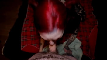 Preview 4 of Raahion Mom Son Sex - Tattooed Goth Xio Xander Gives Sloppy Deepthroat And Swallows Cum