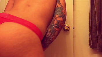 Preview 4 of Small Anal S - Tattooed Tgirl Showing her little tight hole for