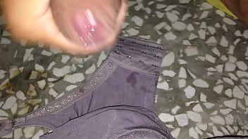 Preview 1 of Small Her - typhoon day boring cumshot on wife dirty-bra