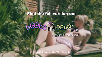 Preview 4 of Ebony Hot Teachers - Exhibitionist Blonde Sunbathes Topless By Her Bush - Trailer for 4K Video
