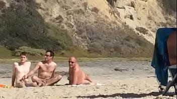 Preview 3 of Girl Bugil Sama Guru Tua - Guys caught jerking at nude beach