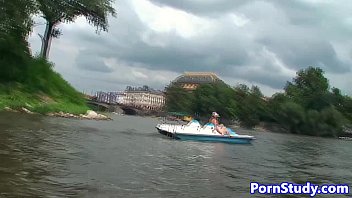 Preview 3 of Two Old Guys Fuck Wife - Public nude fetish eurobabe rides waterbike