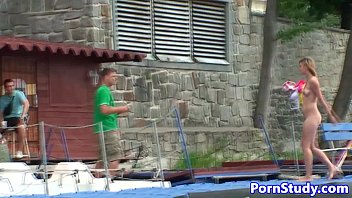 Preview 4 of Two Old Guys Fuck Wife - Public nude fetish eurobabe rides waterbike