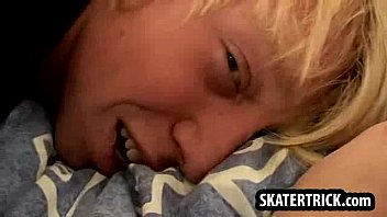 Preview 1 of Amazon Strapon Femdom - Skater hunk getting his ass slapped hard on the couch