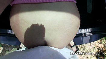 Preview 3 of Dani Daniels Vibrator - Petite teen fucks huge cock in public