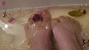 Preview 1 of Oka Sntiar - Washing my feet with rose petals and herbs after a HARD day of work