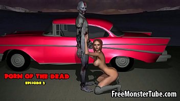 Preview 1 of Kurathi Sex Xxx - Sexy 3D cartoon zombie babe getting fucked outdoors
