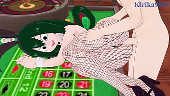 Preview 4 of Mom Boy In Kitchen - Nejire Hado and Tsuyu Asui and Izuku Midoriya Bunny Girl intense sex. - My Hero Academia Hentai