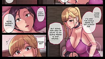 Preview 2 of Lesbian Parody Scenes - I meet my friend gyaru mom in a soapland2