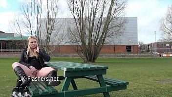 Preview 4 of Fack Brather - Blonde amateur babe Sophies outdoor striptease and public flashing of busty youn