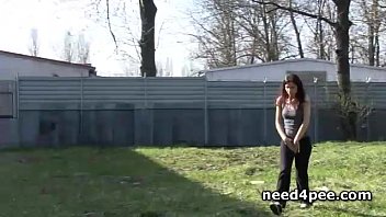 Preview 2 of Jamie A4u - Hot pussy teen chicks pissing from a bridge