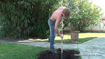 Preview 1 of Indian Dehayi - Amateur french mature in lingerie fucked hard and facial by the gardener