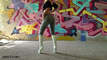 Preview 3 of Xxxnx World - Walking and Teasing in My White Boots