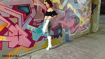 Preview 4 of Xxxnx World - Walking and Teasing in My White Boots